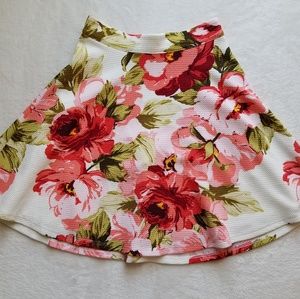Pink Floral Skater Skirt